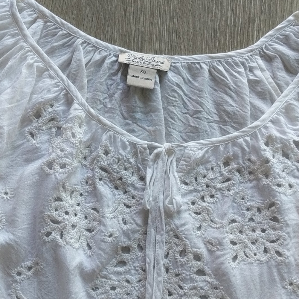Lucky Brand White Long Sleeve Blouse - XS - Picture 2 of 5
